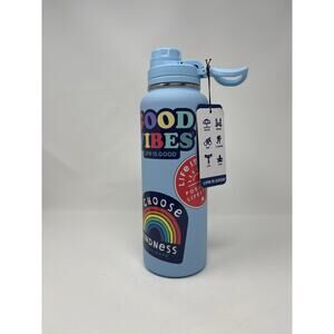 Life is Good Sticker Collage 40 oz. Wide Mouth  Stainless Steel Water Bottle NEW
